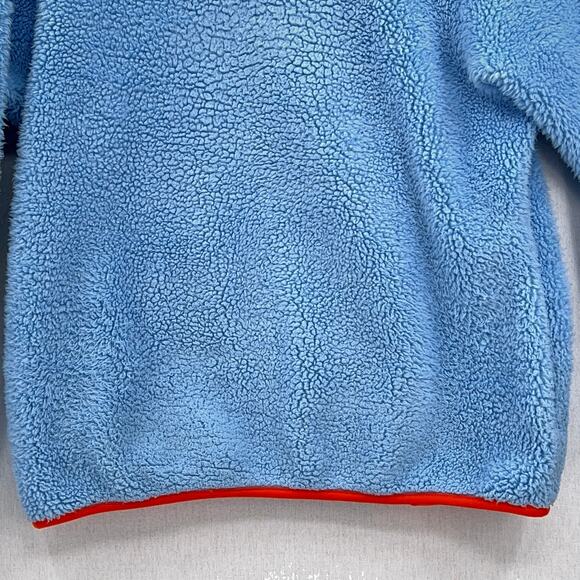 TORY BURCH SPORT Sherpa Pullover Womens XS Blue Orange Long Sleeve Cozy Comfy - Picture 14 of 14